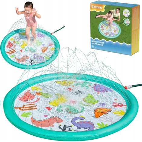 Duschwanne, Wassermatte, Springbrunnen, 122 cm, Sprinkler, Dino, Rutsche, Bestway 52698