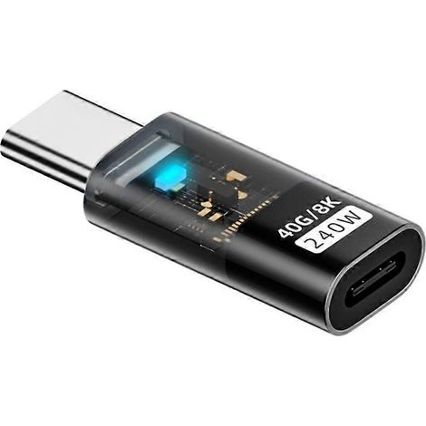 Adaptateur de charge et de transfert de données USB Type-C femelle vers USB-C mâle 40 Gbit/s, 240 W, 8K (1/4)
