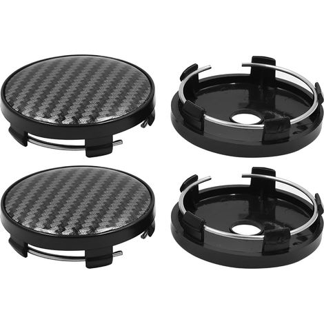 Tapacubos negros, 4 piezas, 5 clips para coches  Material plástico, fijación mediante clips, uso delantero/trasero, aspecto elegante (1/5)