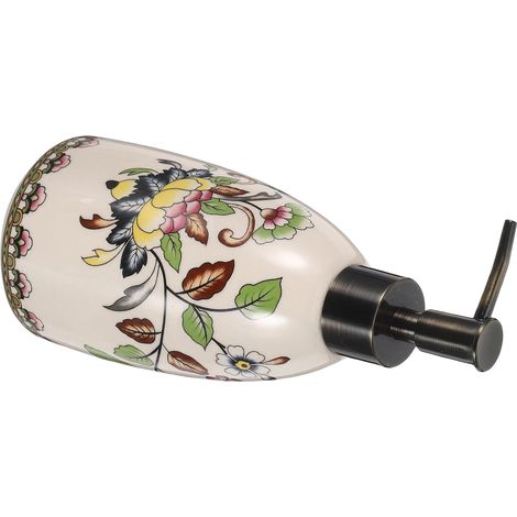 Distributeur de Savon Céramique Vintage Pompe à Mousse Porcelaine pour Cuisine et Salle de Bain Flacon Multi-usages pour Savon Liquide Lotion et Shampooing (1/5)