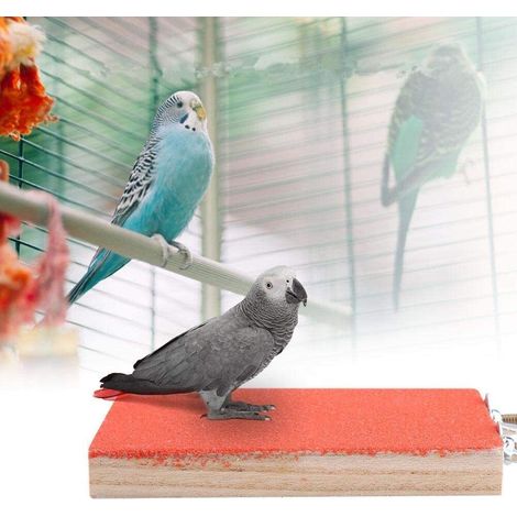 Plateforme Perchoir pour Oiseaux en Bois avec Surface Rugueuse pour Cage d'Oiseaux Perroquets Perruches Canaris (1/5)