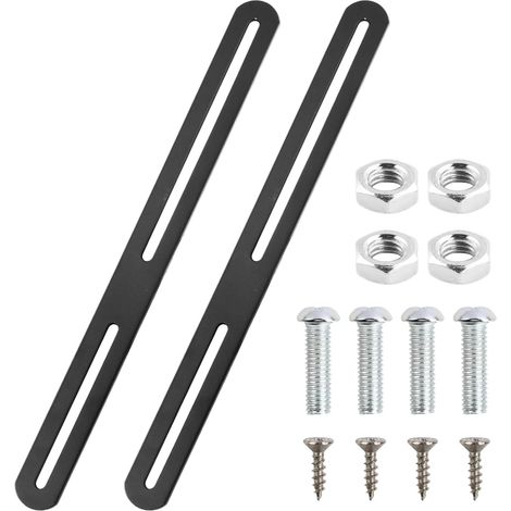 2pcs Kit de Support Boite Aux Lettres,275x24mm Support pour Boîte au Lettre Acier Inoxydable, et Huit vis,Fixation pour Le Montage de Boîtes Aux Lettres sur des Portes ou des Clôtures(Noir) (1/5)