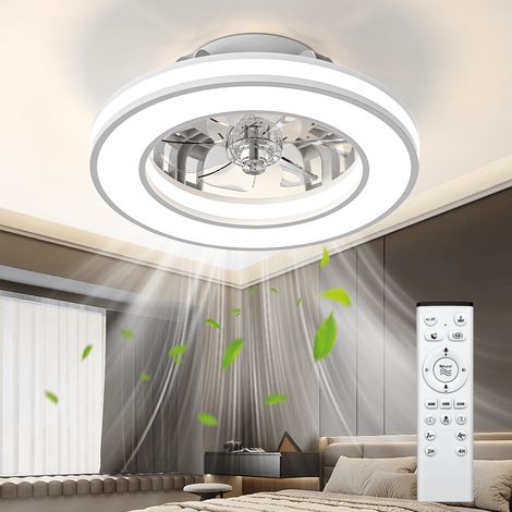 Ventilateur de Plafond avec Lumière – 6 Vitesses, Télécommande. 3000K-6500K, Minuterie. Modèle (41cm). (1/5)