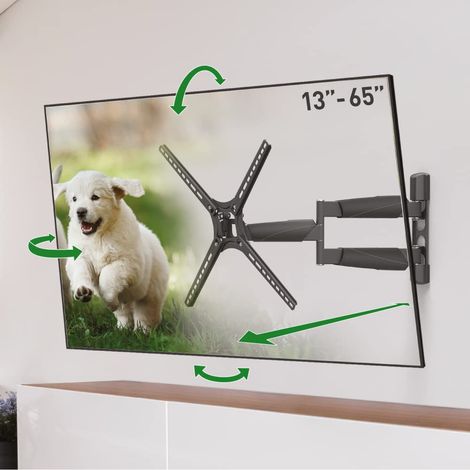 Support Mural pour TV de 53,5 cm de Long - Orientable/inclinable/Mouvement Complet - Supporte jusqu'à 36 kg - Extension Extra Longue - pour écran LED OLED LCD - VESA Max. 400 x 400 (1/5)