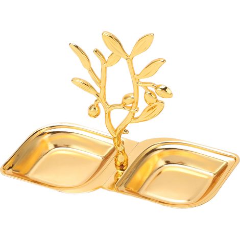 Étagère à bijoux en forme de branche d'arbre avec plateau en forme de losange, style nordique, en acier inoxydable, pour le classement des bijoux (1/5)