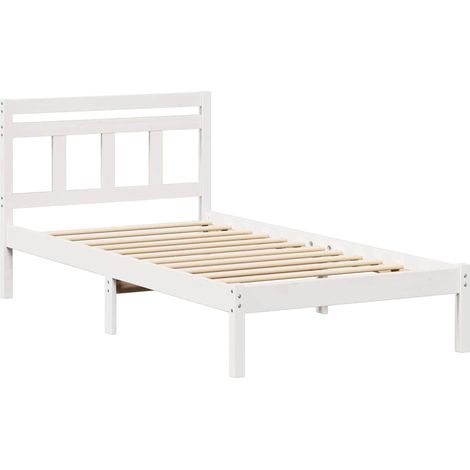 Lit adulte,Cadre de lit Blanc Bois massif en pin CFW8707061 (1/5)