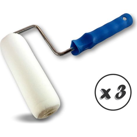 Kibros – Rouleau peinture mousse 180mm – Lot de 3 – Ø alésage 8mm – Faible goutte-à-goutte pour surfaces lisses – Poignée ergonomique (1/5)