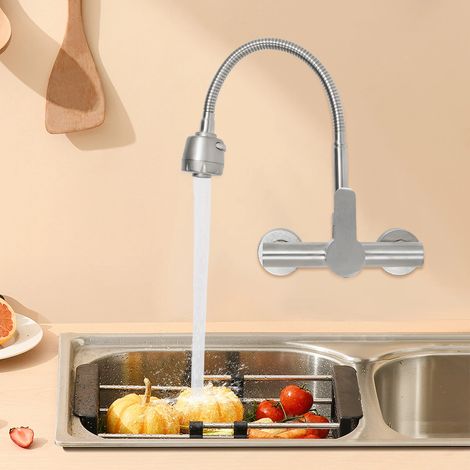 360° drehbarer Küchenhahn, Edelstahl-Einwandhahn, 2-in-1-Funktion, Standard-1/2-Zoll-Schnittstelle (1/5)