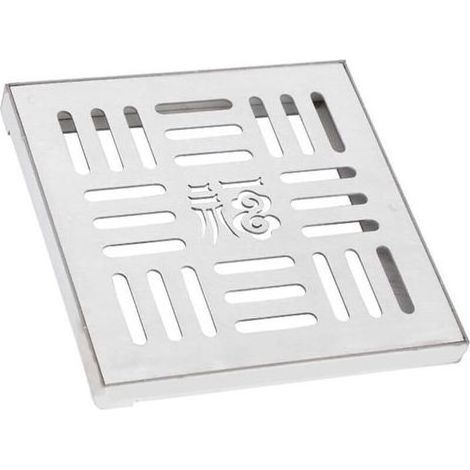 Grille d'évacuation en acier inoxydable, grille d'évacuation extérieure, siphon de sol carré 150/200/300 mm (1/4)