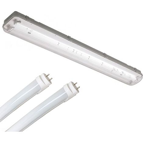 Plafoniera a tenuta stagna ip65 120cm 220v incluso di 2 tubi t8 36wLuce Calda 3000k (1/5)