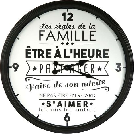 Horloge ronde - "La vie en famille" - D 50 cm - Livraison gratuite (1/4)