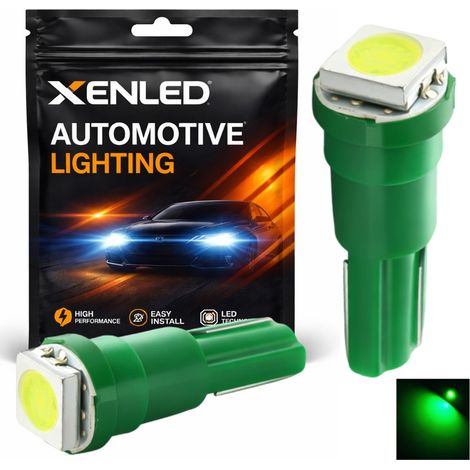 2 x Ampoules 1 LED SMD VERT - T5 W1.2W - Ampoule de compteur - LED d'habitacle (1/5)