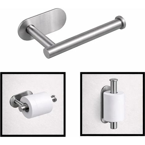 Porte Papier Toilette Inox Sans Perçage Bande 3M Ultra Résistante Installation Simple Salle Bain