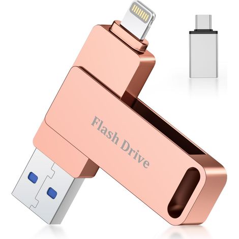 MFi Cle USB 256 Go pour iPhone, Clé USB C, Lightning,Stockage Réel (1/5)