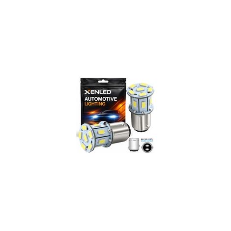 2 x Ampoules 13 LED SMD - BAY15D / P21/5W / 1157 / T25 - Blanc 12V - double intensité (1/5)