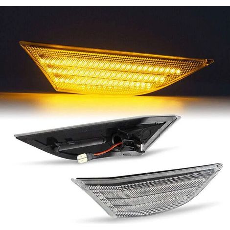 KIT 2 INDICATORI DI DIREZIONE LATERALI A LED COMPATIBILE CON PORSCHE 911  Typ 991  BJ 2011-2019  , VETRO TRASPARENTE (1/4)