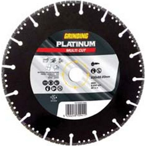 1PZ DISCHI DIAMANTATI UNIV. "PLATINUM MULTI-CUT" MATER. COSTR. MM.230 - mm.230x3,1 foro 22,23 corona a settori