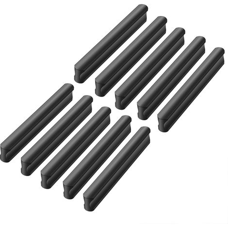 10 Stück Möbelgriffe Möbelgriffe Griffe für Schlafzimmer Küche Kleiderschrank mit Schrauben 160mm Lochabstand Schwarz (1/5)