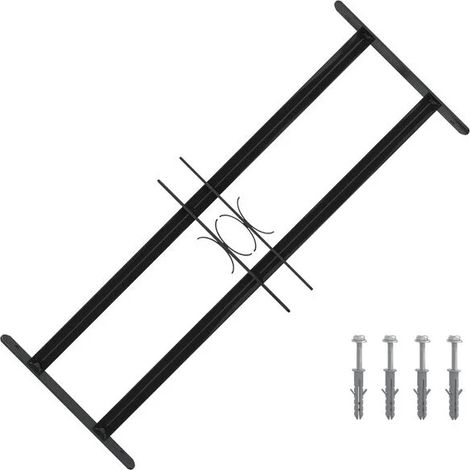 Grille de fenêtre 76 x 30 cm en acier thermolaqué noir