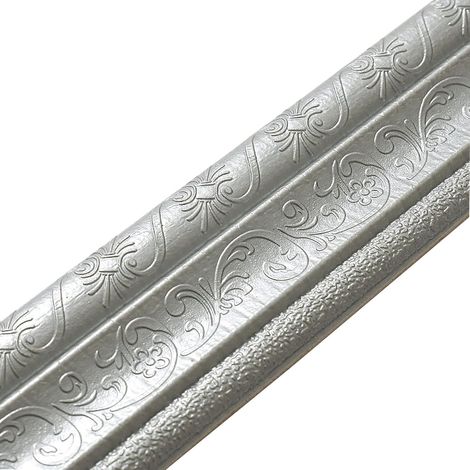 ACESOME Moulures décoratives, autocollantes, 3,2 m x 8 cm, XPE, moulures murales, moulures murales, pour couloir, plafond, coin, ligne, gris (1/5)