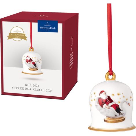 Villeroy & Boch – Annual Christmas Edition, addobbo, campana, campana di Natale, decorazione per l'albero, edizione annuale 2024, oggetto da collezione esclusivo, porcellana Premium, 6 x 6 x 7 cm (1/5)