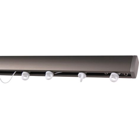 Kit rail à rideau Wave gris 300 cm - 15x25mm - Fixation plafond - Boulet (1/3)