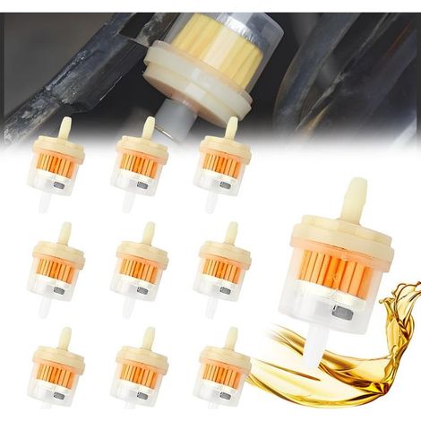 Filtre à carburant en ligne, filtre à essence pour mini scooters, tondeuses à gazon, scooters, motos, VTT, karts, 10 pièces, OUYLAF (1/5)
