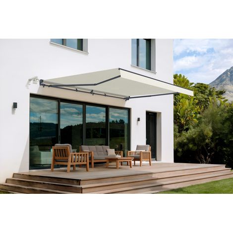 Toldo semicofre motorizado FAZZIO 5x3m - Lona premium de 320 g/m² beige (1/4)
