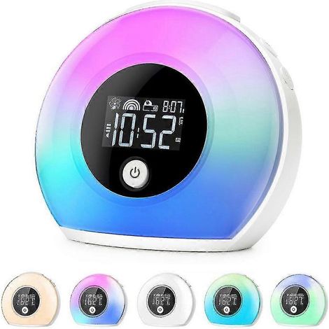 Réveil avec haut-parleur Bluetooth, veilleuse pour enfants, 4 niveaux de luminosité, réveil numérique pour enfants et adolescents, chambre à coucher (1/5)