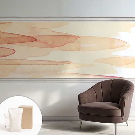 Papier peint intissé à motifs décoratifs pour salon chambre et bureau Décoration murale élégante avec colle Touches pastel 250x104 cm (1/5)
