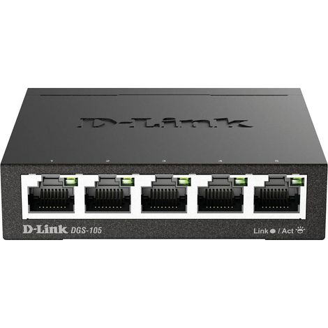 D-Link DGS-105 Non gestito L2 Gigabit Ethernet (10/100/1000) Nero (1/4)