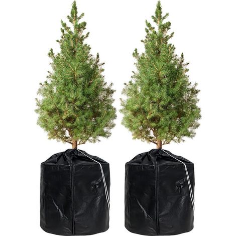 2 sacchetti protettivi antigelo per piante in vaso (45x55 cm) - Coperture isolanti invernali per vasi di fiori (nere) (1/2)