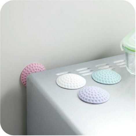 Lot de 4 butées, silicone, rondes, translucides, antichoc, pour poignées et meubles (1/5)
