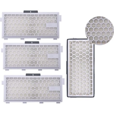 Lot de 4 filtres HEPA Airclean Plus 50 pour aspirateur Miele Complete C3 Powerline. S8340 - Air Clean SF-HA 50 pour Complete C2 C3 Compact C1 C2-2 - Lot de 2 pièces de rechange Supremery