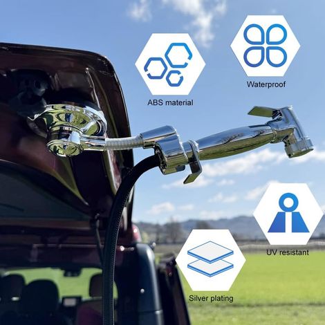 Supporto per soffione doccia a ventosa, supporto per doccia regolabile, rotazione a 360°, non richiede fori, supporti per doccia portatili per roulotte, camper, bagno (1/4)