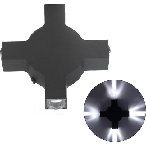 Applique murale LED 4W avec faisceau lumineux linéaire décoratif à 4 LED, éclairage extérieur résistant à l'humidité pour salon, couloir, jardin, mur extérieur, éclairage créatif minimaliste moderne, (1/5)