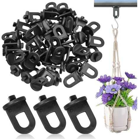 noir 50 Pièces Clips pour serre Supports pour plantes Suspensions pour serre Suspensions pour Serre Clips à Effet de Serre Accessoires pour Plantes