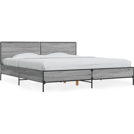 Maison Exclusive - Bettgestell Grau Sonoma 200x200 cm Holzwerksto