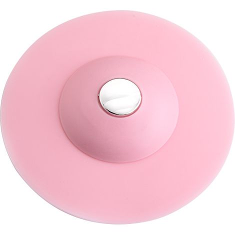 Bouchon de vidange universel, couvercle anti-odeur et joint d'étanchéité, pour évier, cuisine et salle de bain, rose