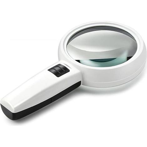 Magnifying glass with light, large 30x pocket magnifier with 3 LED lights, suitable for elderly people reading, welding, inspecting coins, jewelry (1/5)