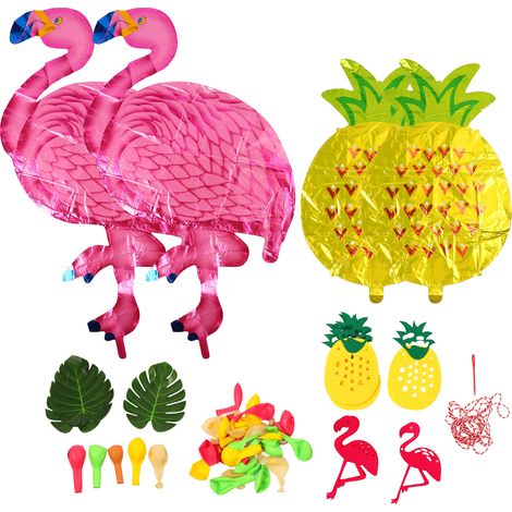 Lot Hawaï Flamant Rose Ananas Ballon Décoration Fête Estivale Mariage Anniversaire Kit Gonflable (1/5)