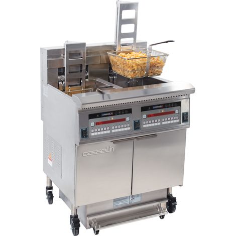 Friteuse électrique avec relevage automatique et filtration 2x22 l 17+17kw - Casselin