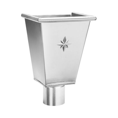 GRÖMO® Zink Wasserfangkasten ø100 konisch klein mit Stern 317x230x185, 63008 (1/2)