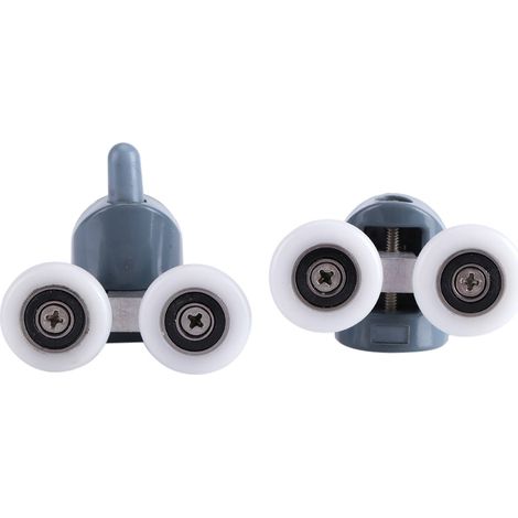 8 roulettes doubles pour porte de douche (haut et bas) avec poulies et glissières pour salle de bain.