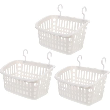 JSSEVN - PCS Hanging Plastic Basket with Hooks Bathroom Storage Organizer (1/5)