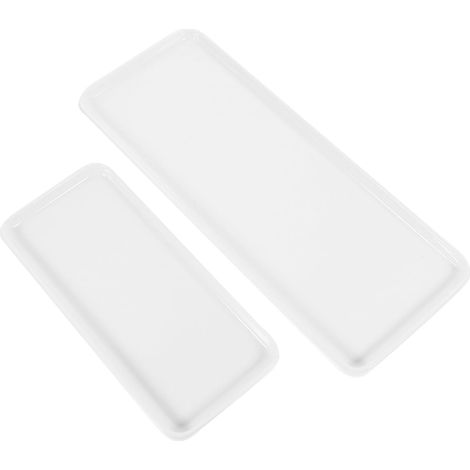 Plateaux en Céramique Blanche Support Stable pour Cosmétiques Lot de 2 pour Salle de Bain pour Comptoir de ou Réservoir de Toilette'-'-