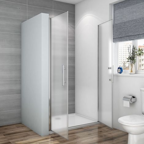 100x195cm Duschkabine Duschabtrennung Nischentür Dusche Milchglas Pendeltür 6mm ESG glas (1/5)