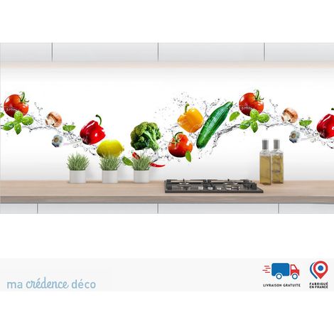 Crédence : Bain de légumes fond blanc - Alu composite - 60 - 120 (1/3)