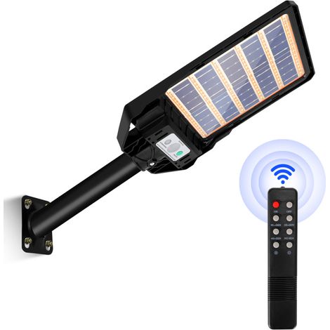 SWANEW Lampione stradale a LED a luce solare Temporizzazione per telecomando da esterno Lampada solare Sensore di movimento 400W (1/5)