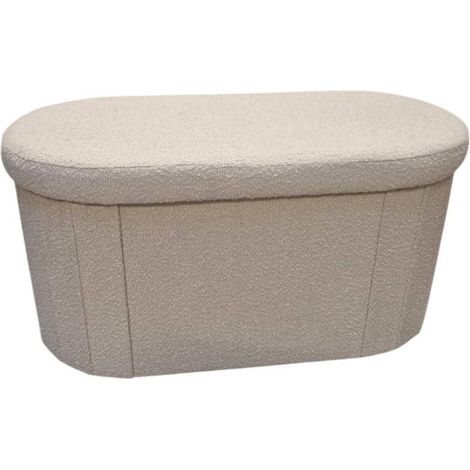 Pouf fink ovale pieghevole 38x76 cm beige - Atmosphera créateur d'intérieur (1/3)